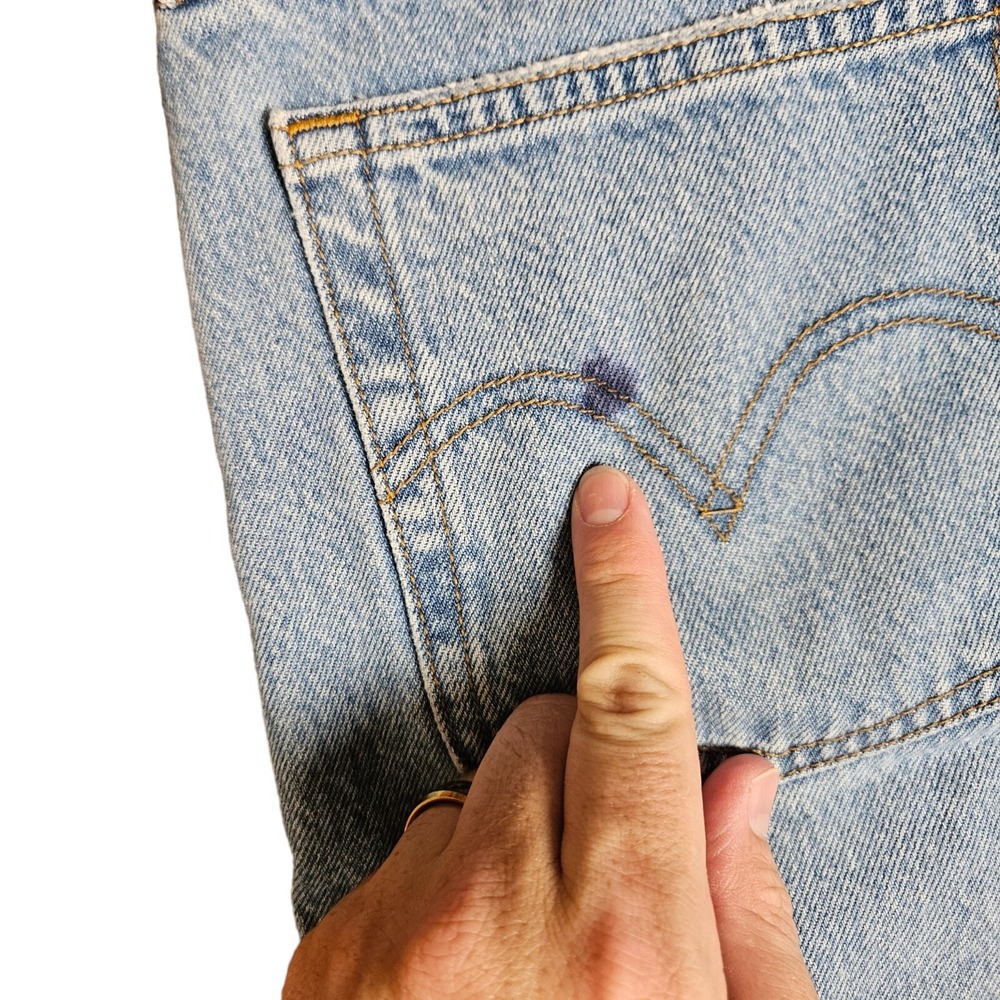 Levi's Premium Wedgie Jeans Womens Blue Ripped Button Fly‎ Denim W28 L28 - Picture 13 of 13